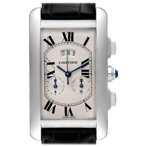 cartier tank americaine white gold mens|Cartier Tank americaine chronograph.